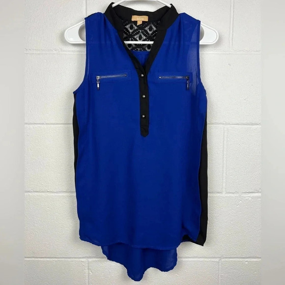 Takara‎ Sleeveless Electric Blue/Black Shirt Size Small - Picture 1 of 7